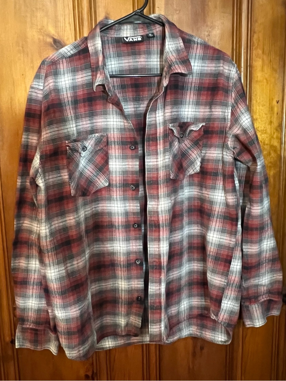 Vans Men's Red Plaid Flannel Shirt XL